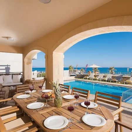 Villa Irida Beachfront For 12 Steps To Amenities *