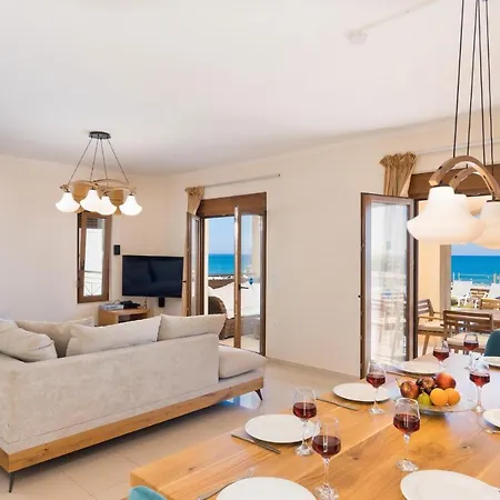 Villa Irida Beachfront For 12 Steps To Amenities *