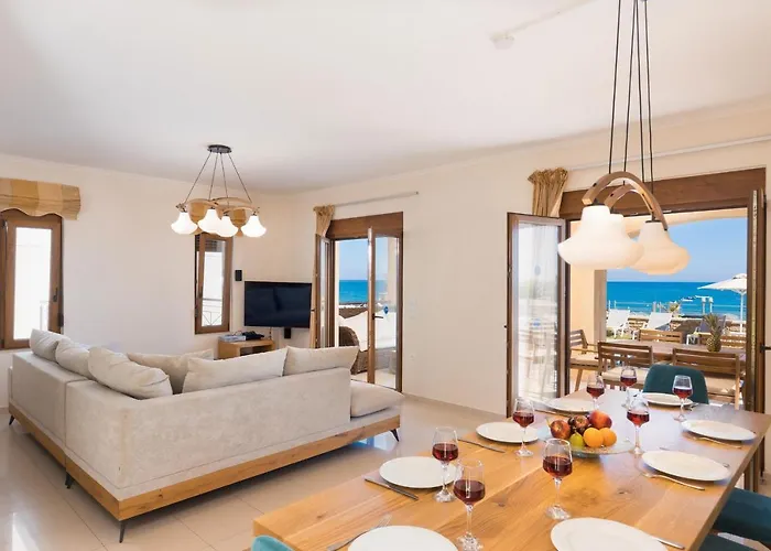 Villa Irida Beachfront For 12 Steps To Amenities *