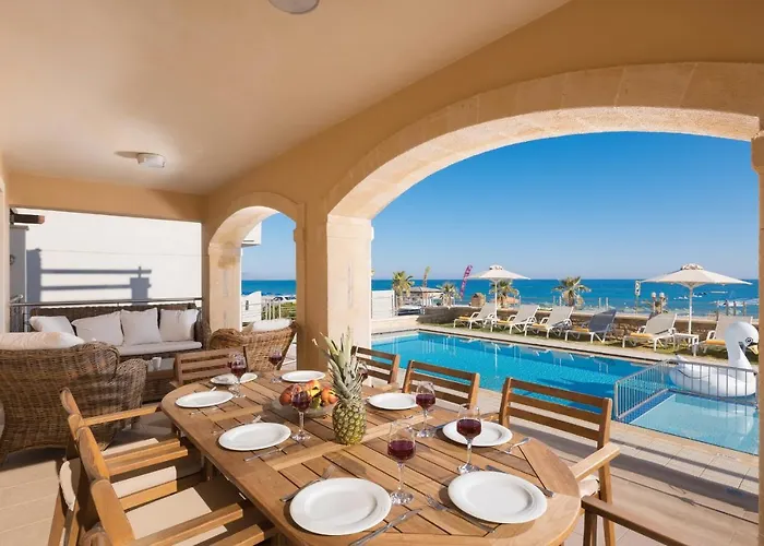 Villa Irida Beachfront For 12 Steps To Amenities *